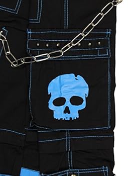 Tripp Black & Blue Electro Skull Zip-Off Bondage Pants (XXX
